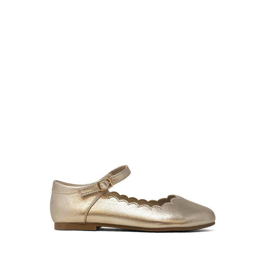 Shu Shop Agatha Gold Scallop Mary Jane