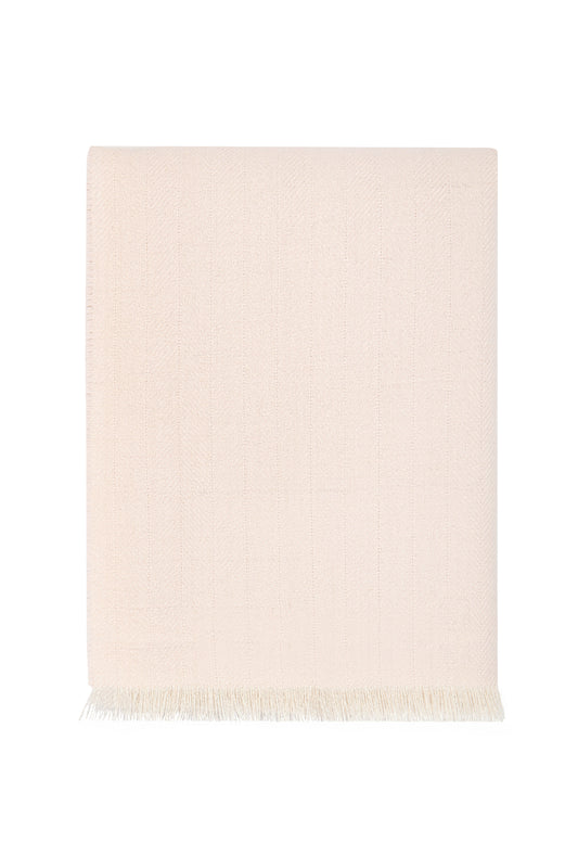 Nella Pima Herringbone Alpaca Woven Blanket-Pink