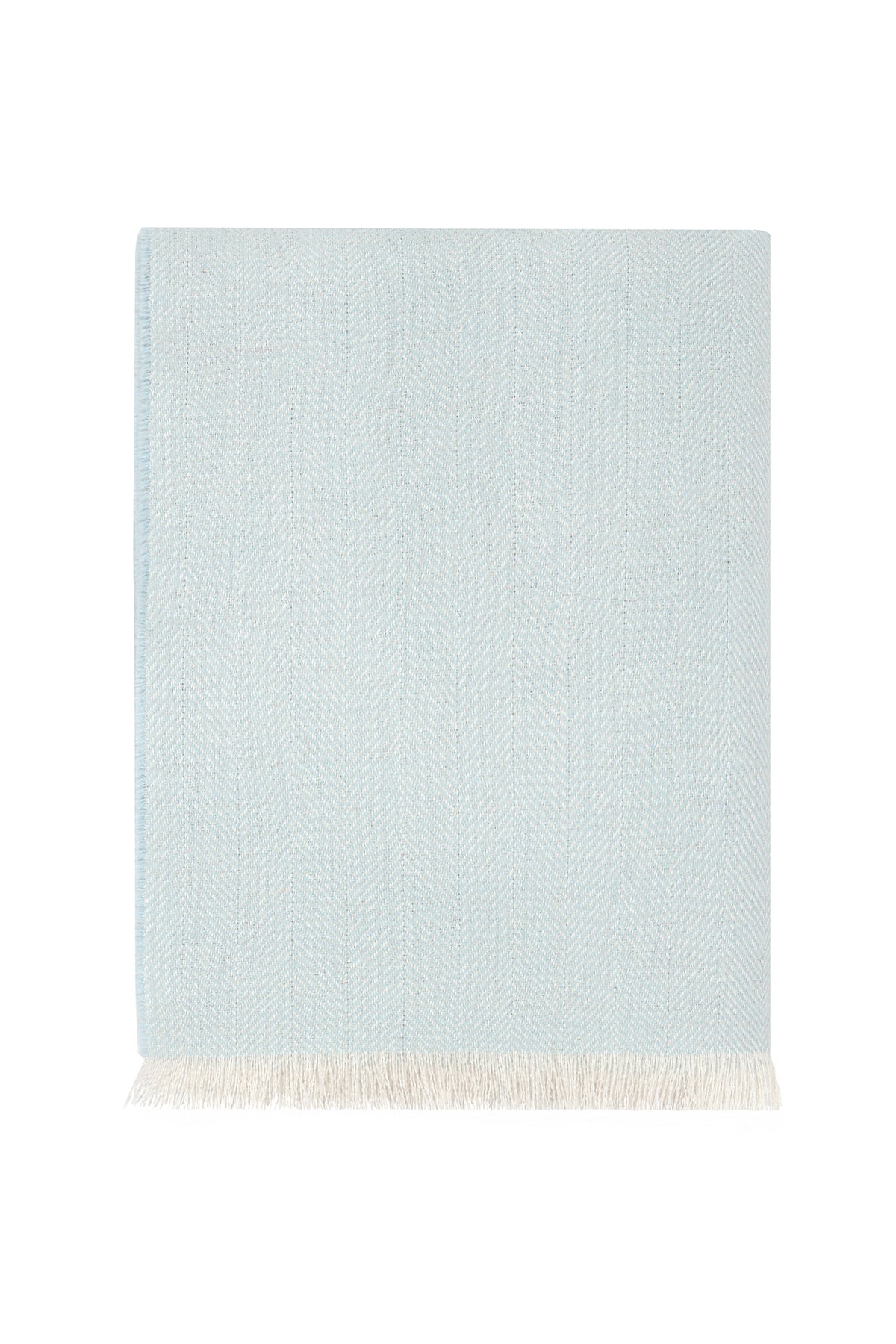Nella Pima Herringbone Alpaca Woven Blanket-Blue