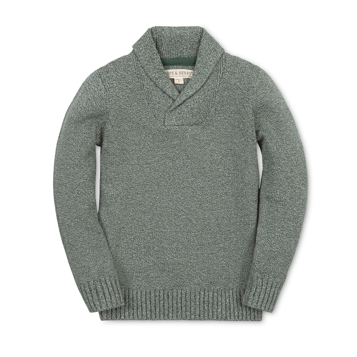 Hope & Henry Organic Shawl Collar Sweater-Green