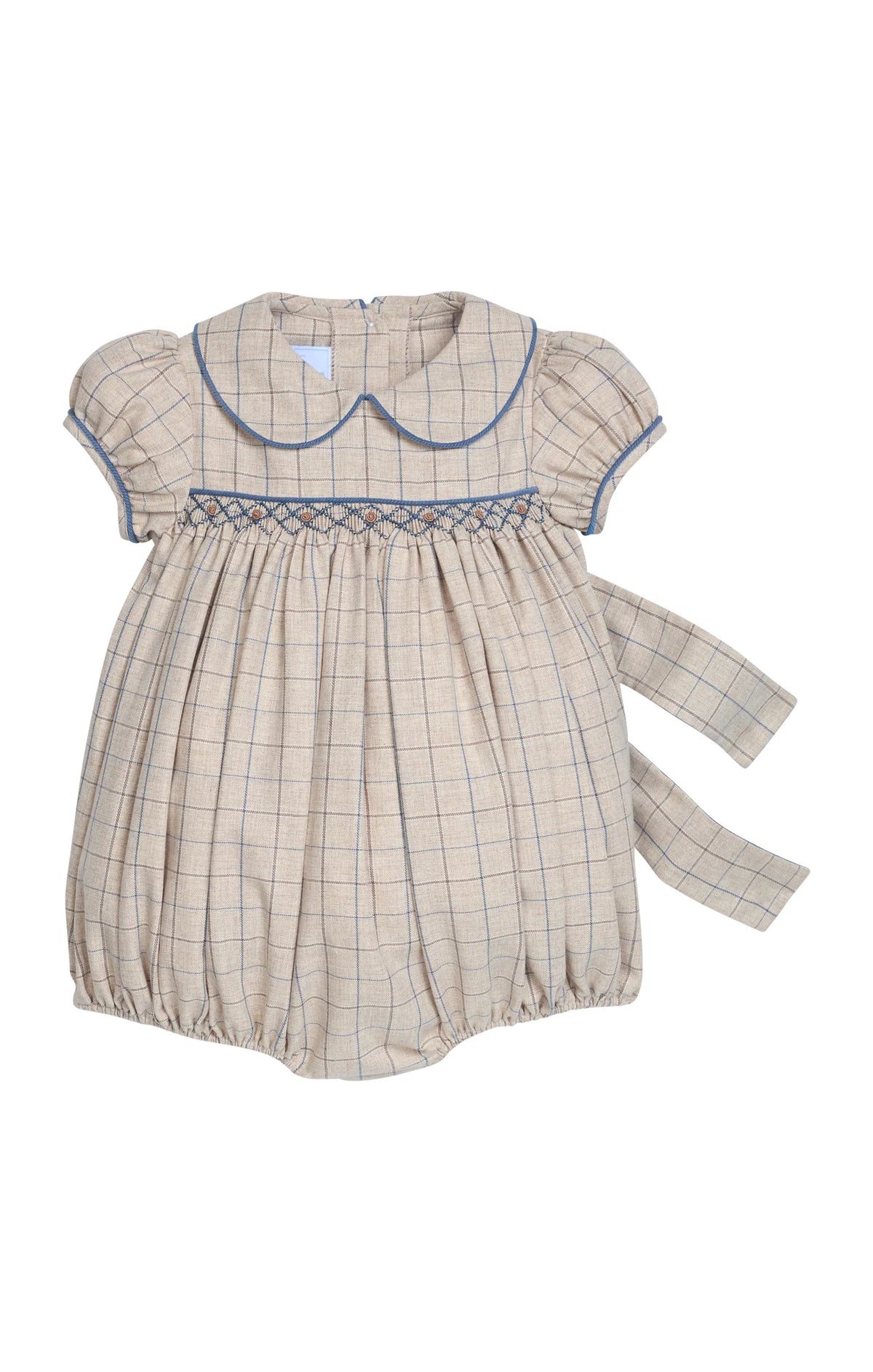 Smocked Natalie Bubble- Durham Windowpane