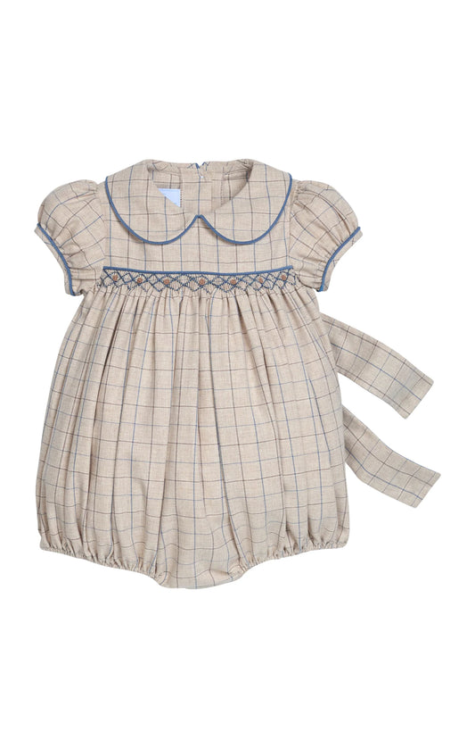 Smocked Natalie Bubble- Durham Windowpane