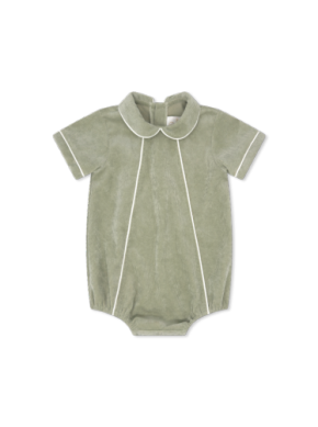Lullaby Set -  SWEETGRASS CORDUROY, WHITE CORDUROY PIPING - green bubble