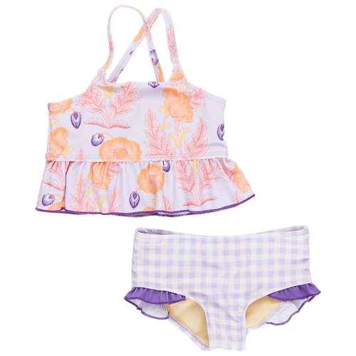 Pink Chicken Purple Gilded Floral Tankini