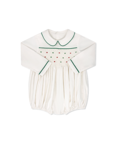 Lullaby Set Christmas Smocked Cord L/S Bubble