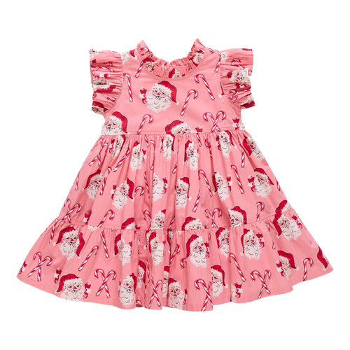 Pink Chicken Candy Cane Santa Dress