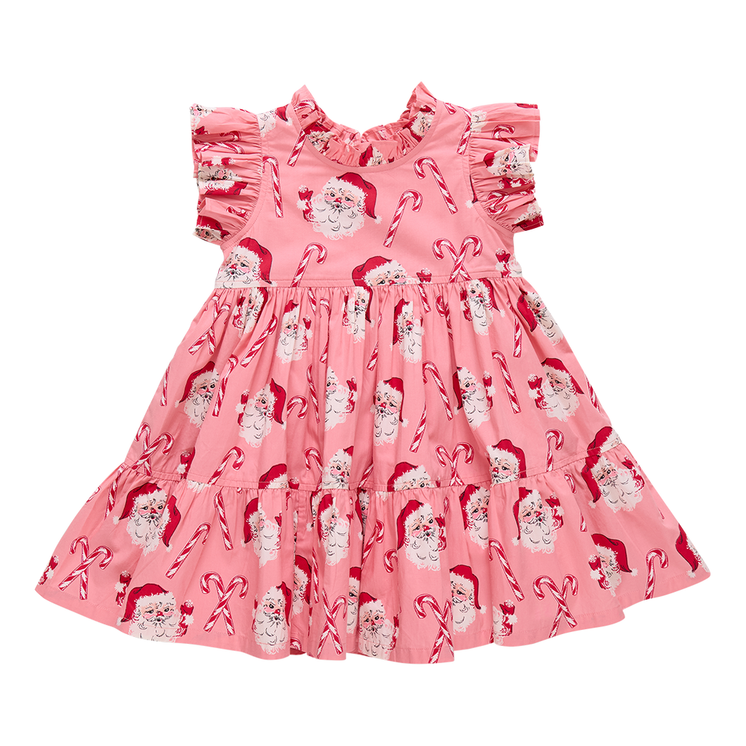 Pink Chicken Candy Cane Santa Dress