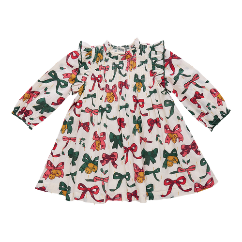 Pink Chicken Jaipur Christmas Bow/Bells Dress