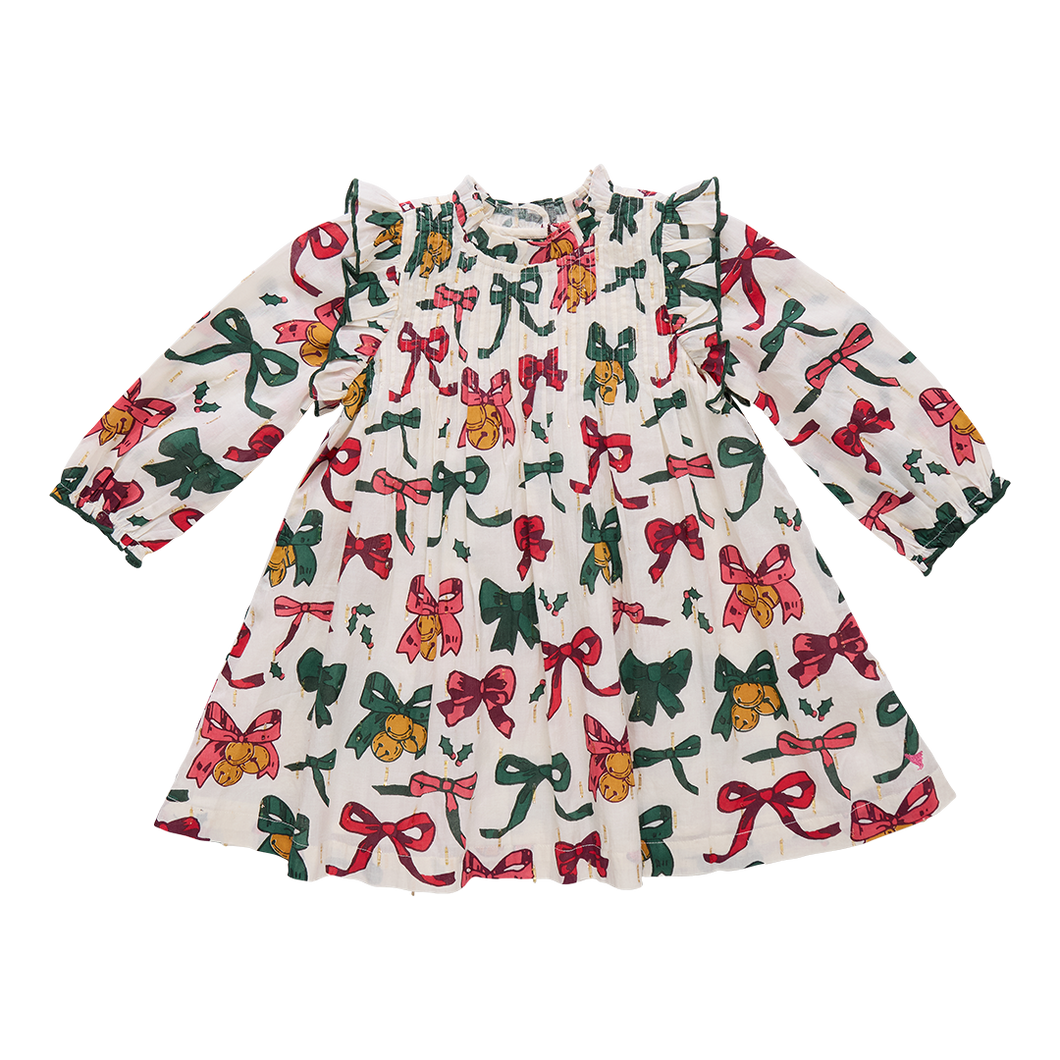 Pink Chicken Jaipur Christmas Bow/Bells Dress