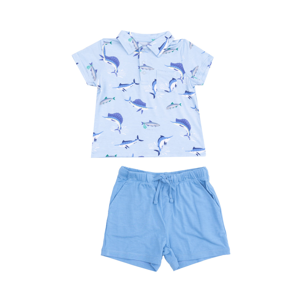 Angel Dear Deep Sea Fish Polo Short Set