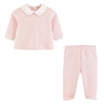 BCC Pretty Bows & Roses Jacquard Pant Set-Lt. Pink