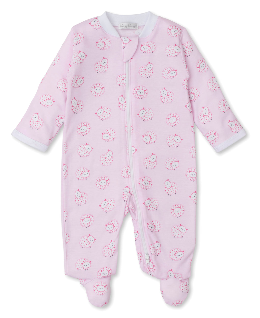 Kissy Kissy Pink Sheep Zip Footie