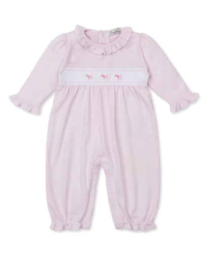 Kissy Dog Emb. Playsuit-Pink Stripe