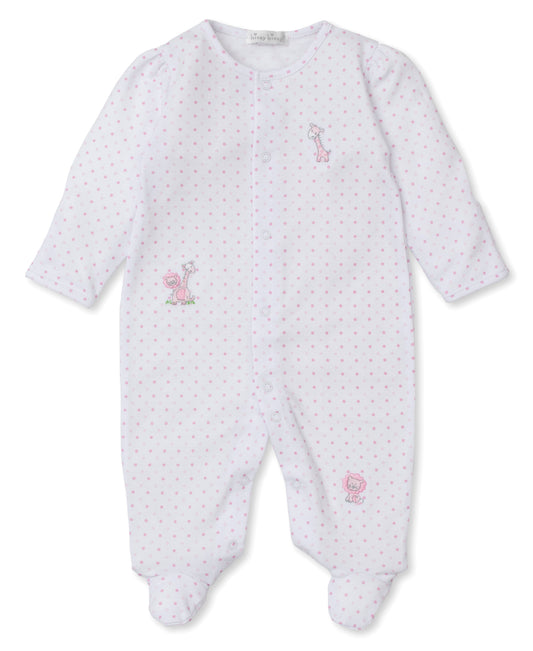 Kissy Kissy Pink Giraffe Dot Footie