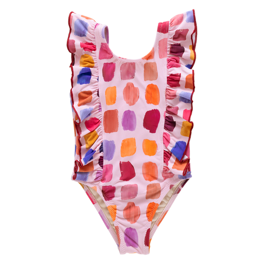 Pink Chicken Pink Paint Katniss Swim suit