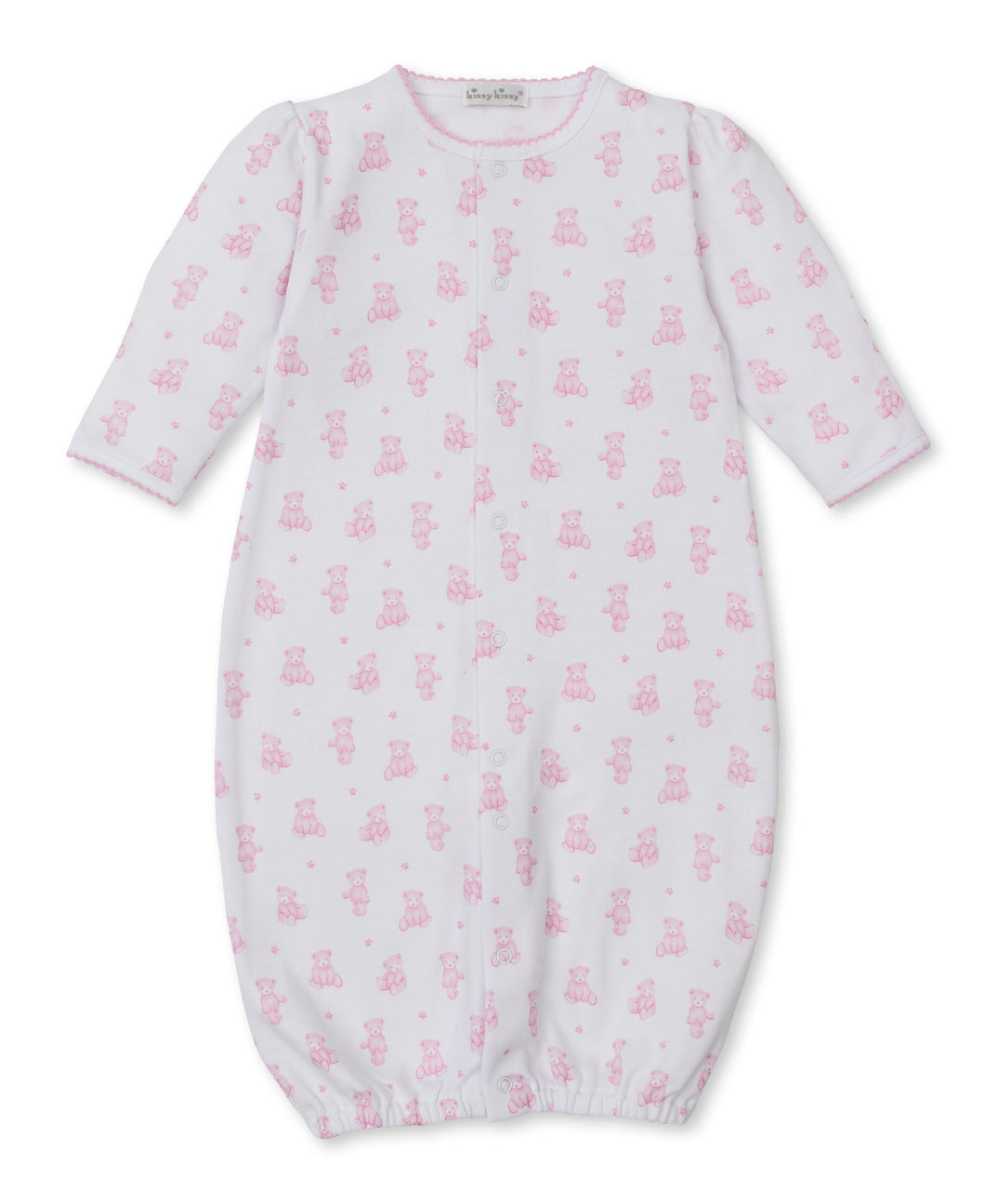Kissy Teddy Bear Time Printed Converter Gown-Pink