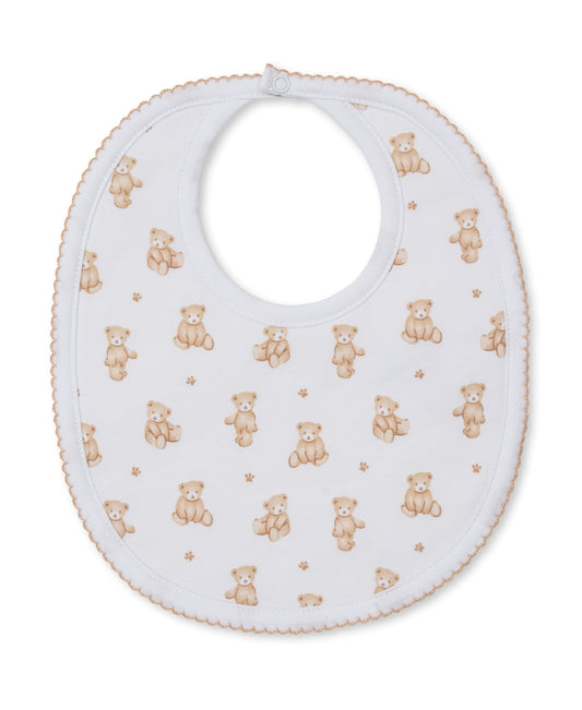 Kissy Teddy Bear Time Bib-Brown
