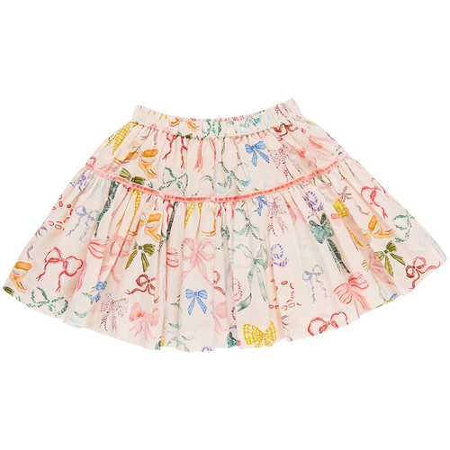 Pink Chicken Watercolor Bows Skirt