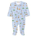 BCC Pet Party Printed Pima Footie-Blue