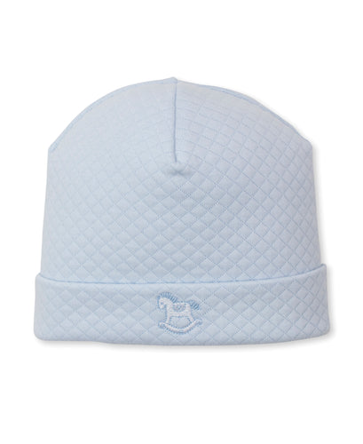 Kissy Diamond Quilted Hat w/ Rocking Horse-Lt.Blue