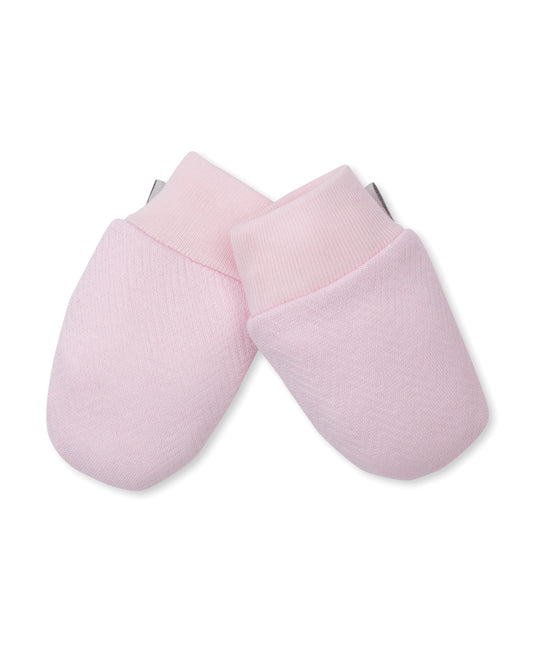 Kissy Herringbone Mits-Pink