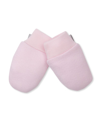 Kissy Herringbone Mits-Pink