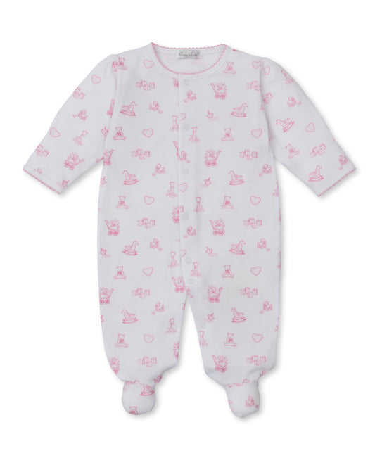 Kissy Kissy Pink Rocking Horse Print Footie