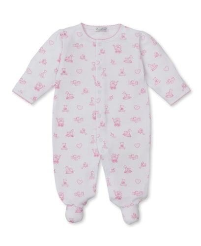 Kissy Kissy Pink Rocking Horse Print Footie