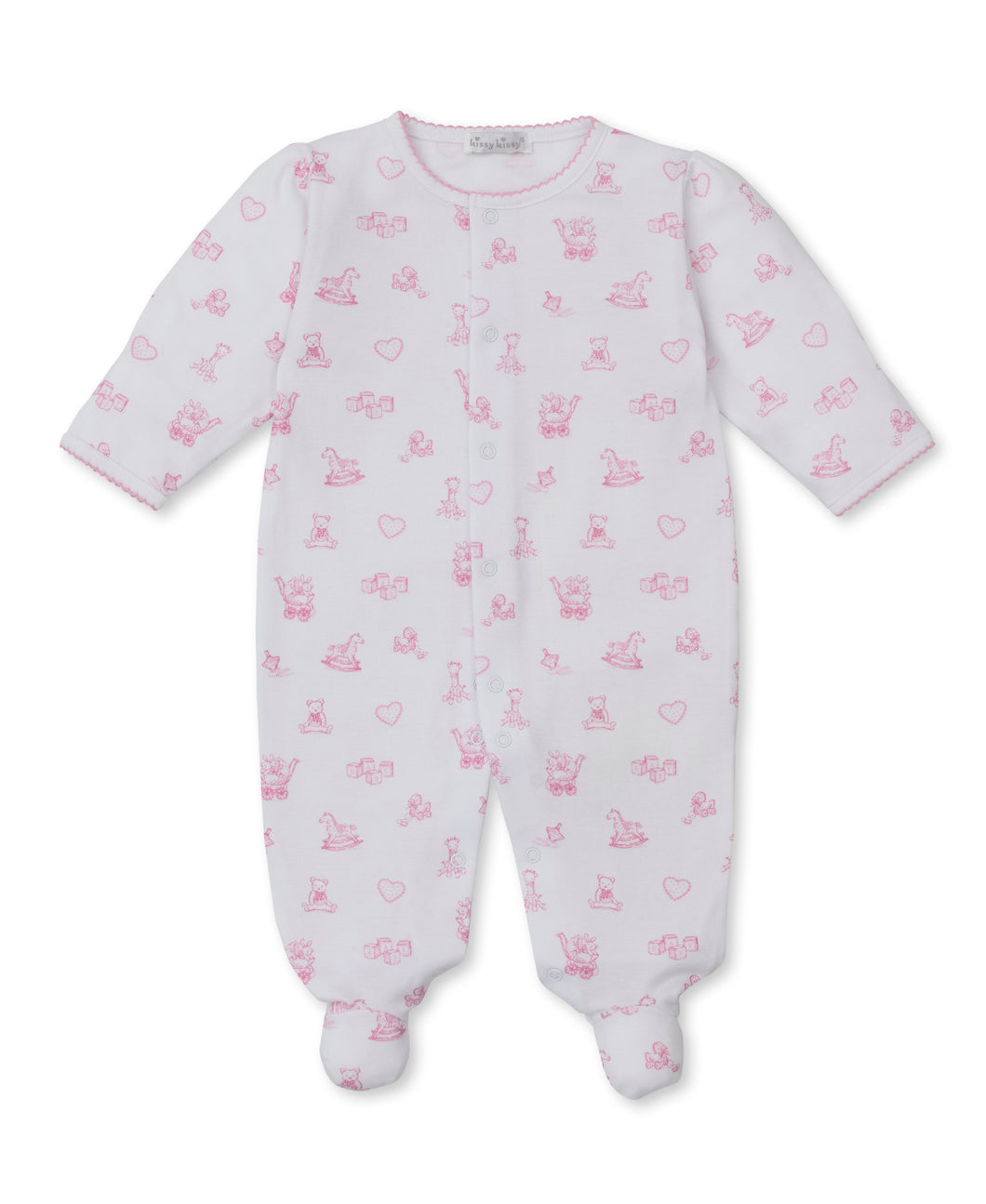 Kissy Kissy Pink Rocking Horse Print Footie