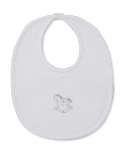 Kissy Kissy White Diamond Quilted Rocking Horse Bib