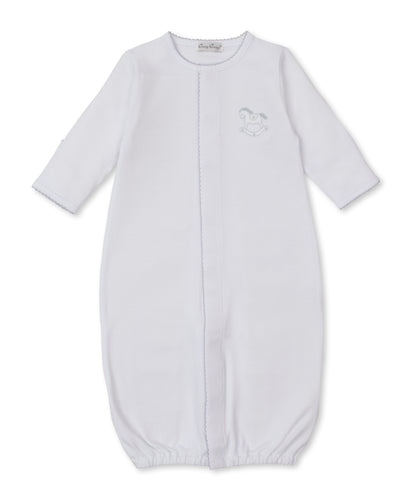Kissy Kissy Simple White Gown with Emb Rocking Horse