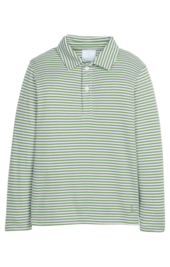 LE Watercress Stripe L/S Polo