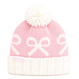 Bits & Bows - Bows Bobble Hat - Pink & White