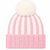 Bits & Bows Regatta Striped Bobble Hat - Pink and White Striped