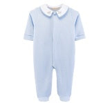 BCC Rocking Horse Jacquard Footie w/ Emb. Collar-Blue