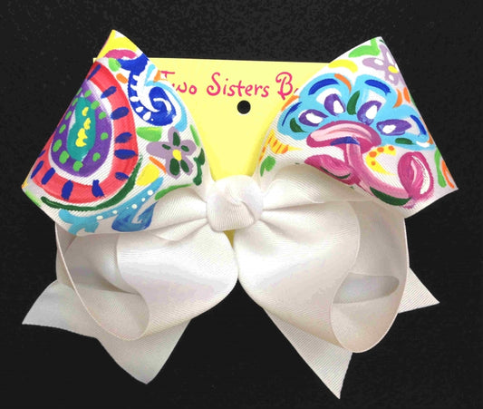 Two Sisters Vera Brights Painted Bow-White