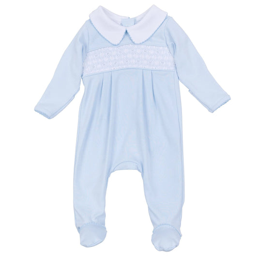 MB Walker's Classics Smocked Footie-Lt. Blue