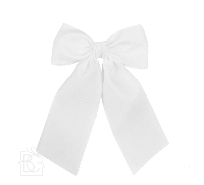 BC 4.5" White Satin Euro Knot Bow w/ Tails