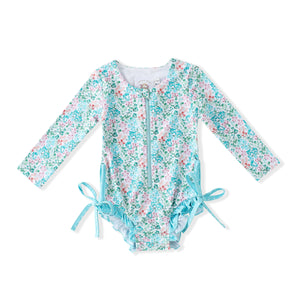 Swoon Baby Sea Breeze Bloom UPF 50 Rashguard Suit