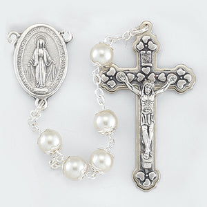 Hirten Faux Pearl Double Capped Rosary 109WT