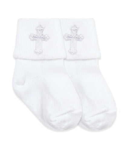 Jefferies Plain White Cross Socks