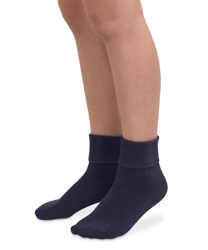 Jefferies Navy Cuff Sock