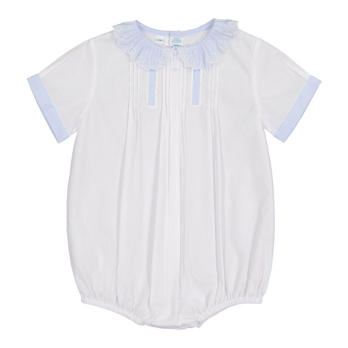 Feltman White Vintage Scalloped Collar Creeper