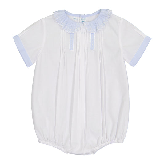 Feltman White Vintage Scalloped Collar Creeper