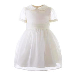 Rachel Riley White Organza Pintuck Dress