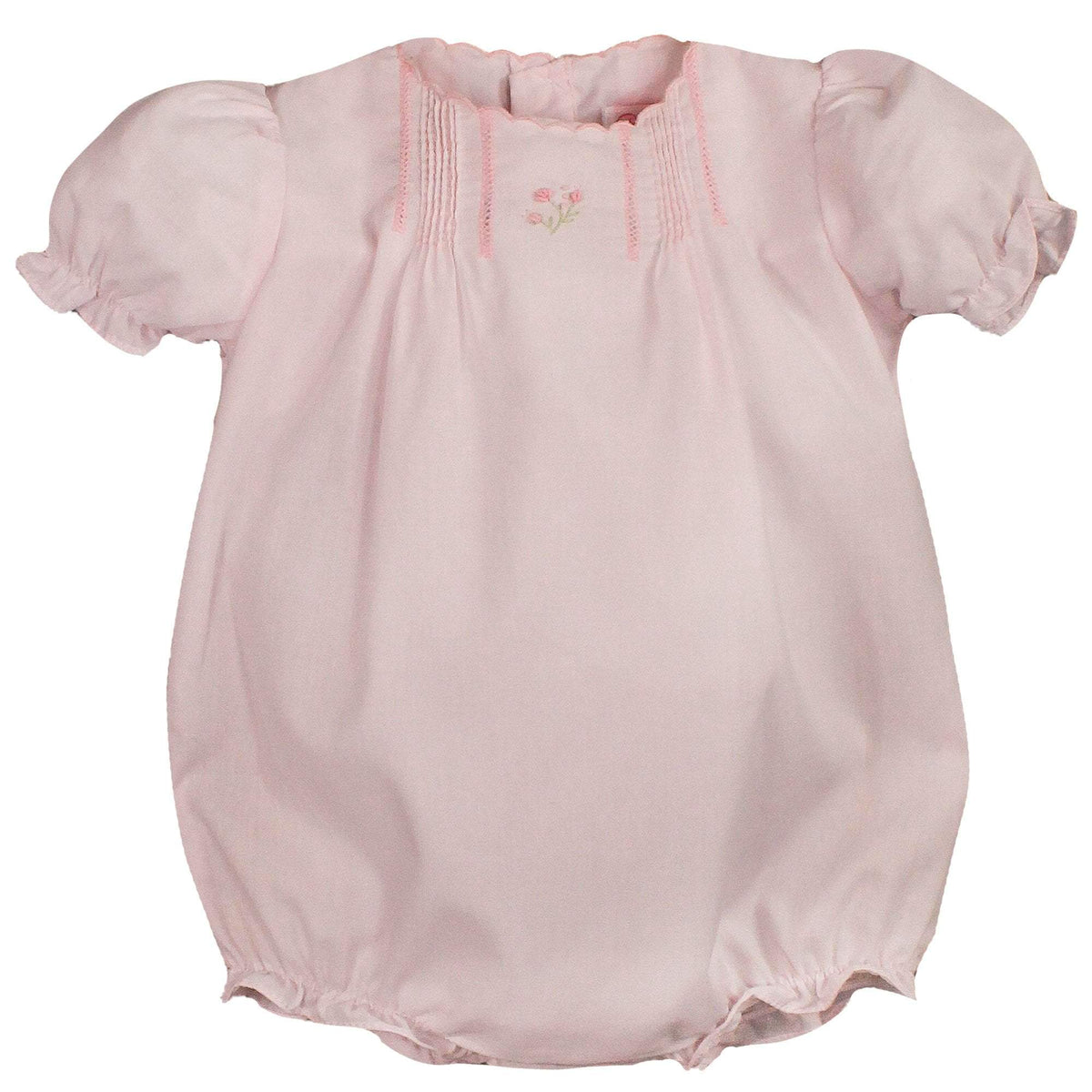 Petit Ami Pink Scalloped Bubble with Tucks