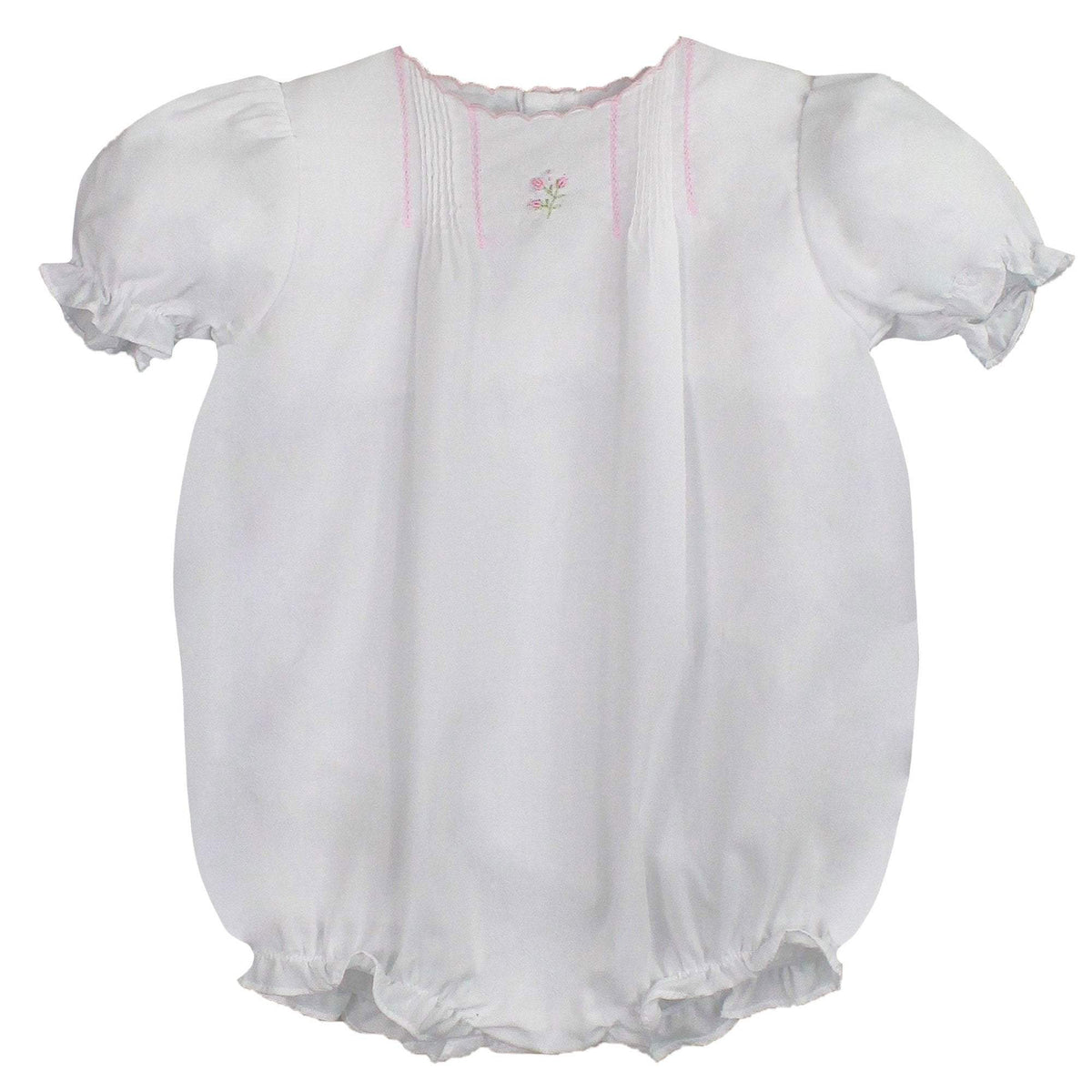 Petit Ami White Scalloped Bubble with Tucks