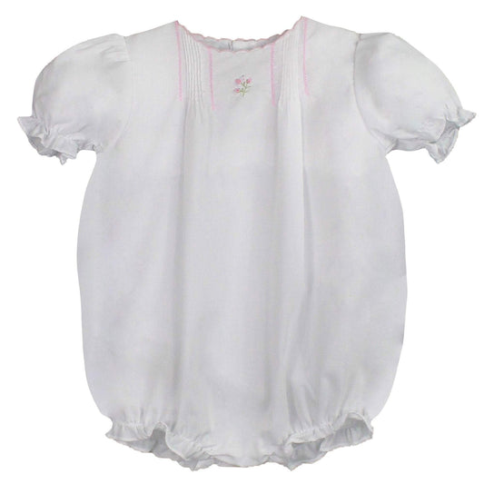 Petit Ami White Scalloped Bubble with Tucks