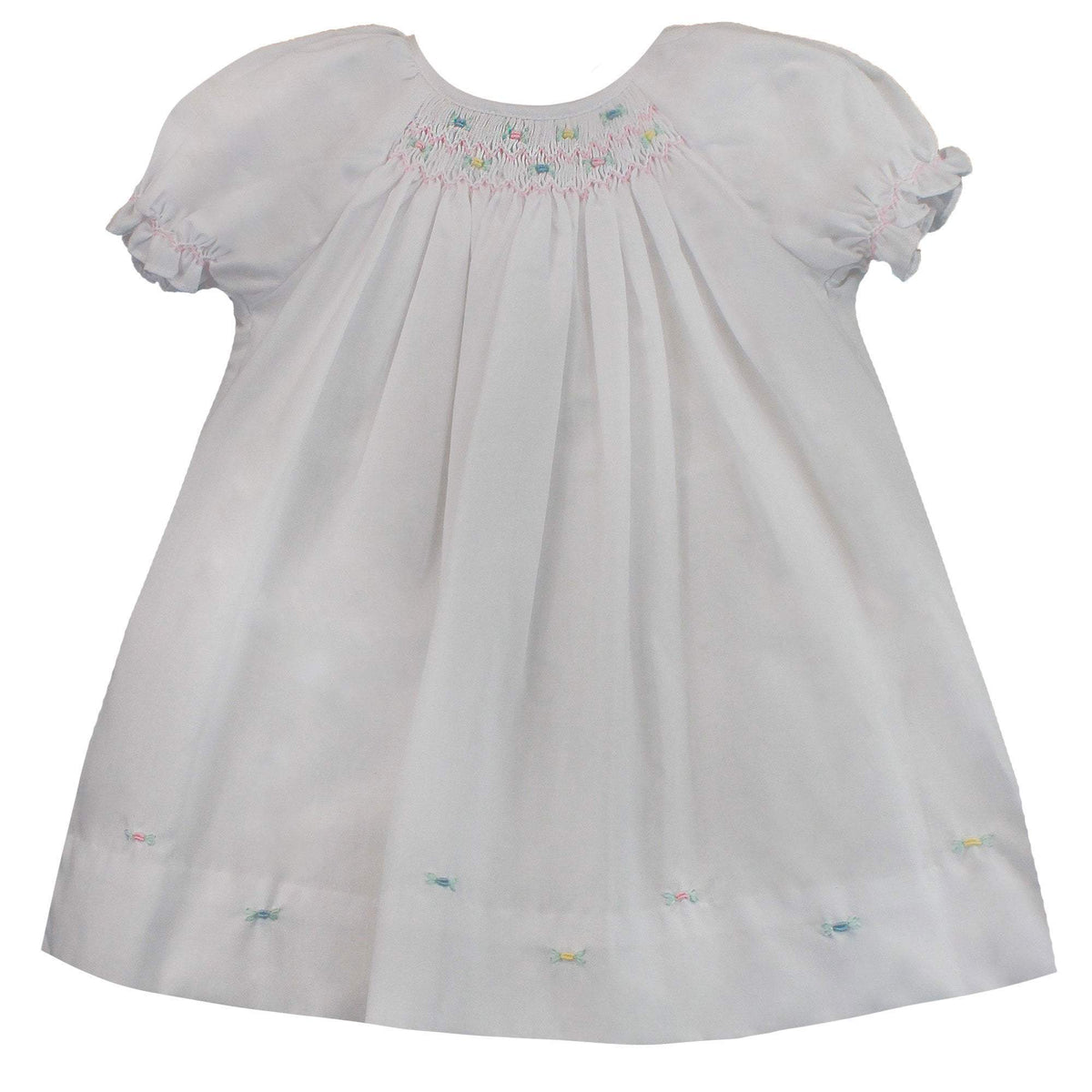 Petit Ami Center Smocked Daygown-White
