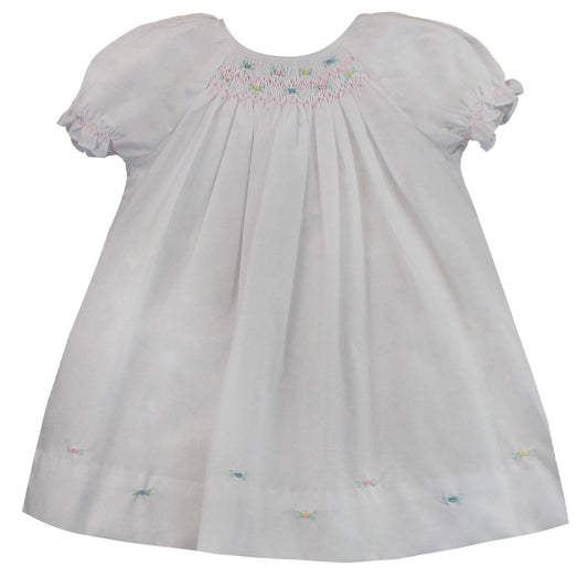 Petit Ami Center Smocked Daygown-White